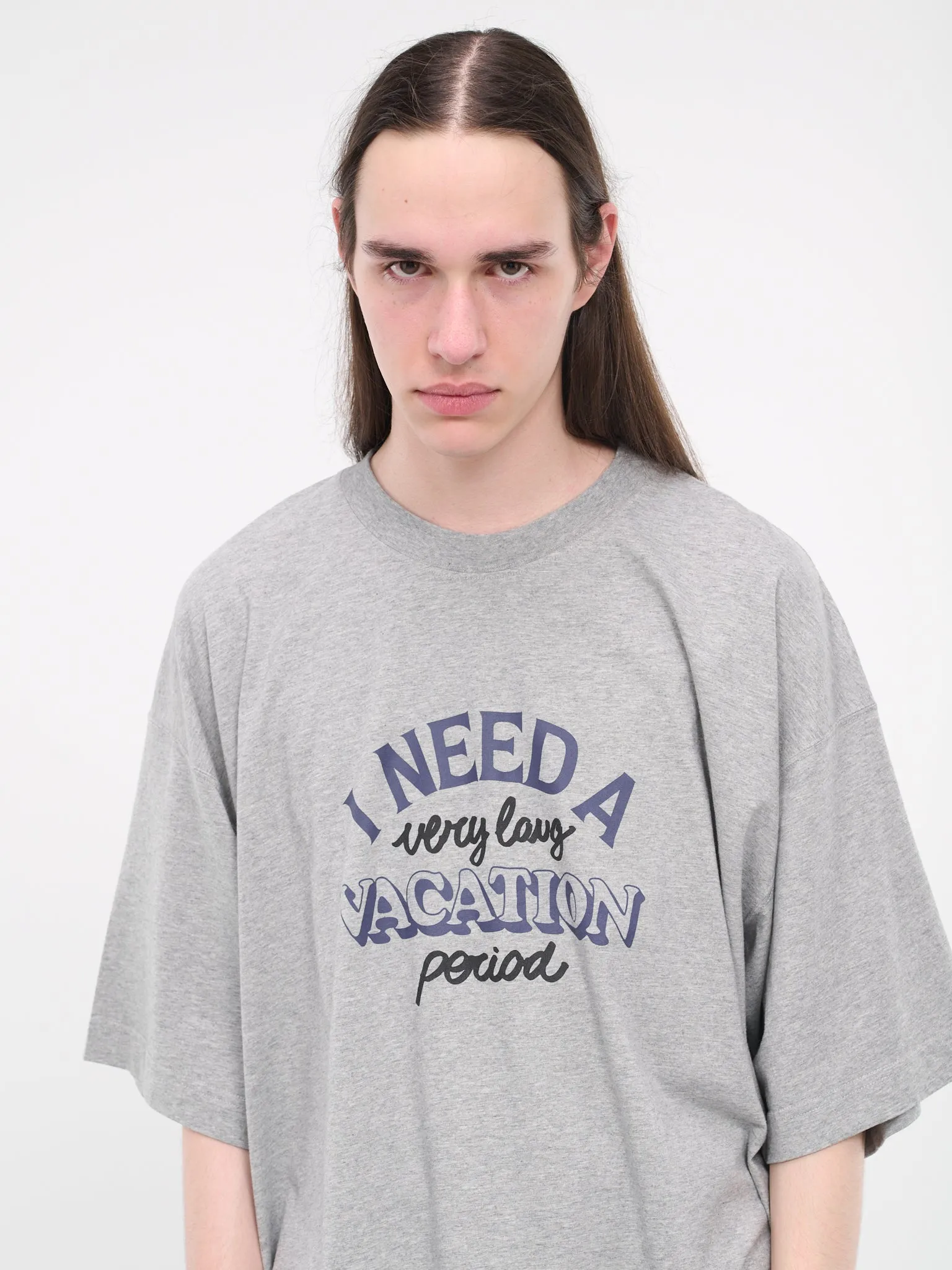 'I Need A Vacation' Tee (UE64TR320G-GREY-MELANGE)