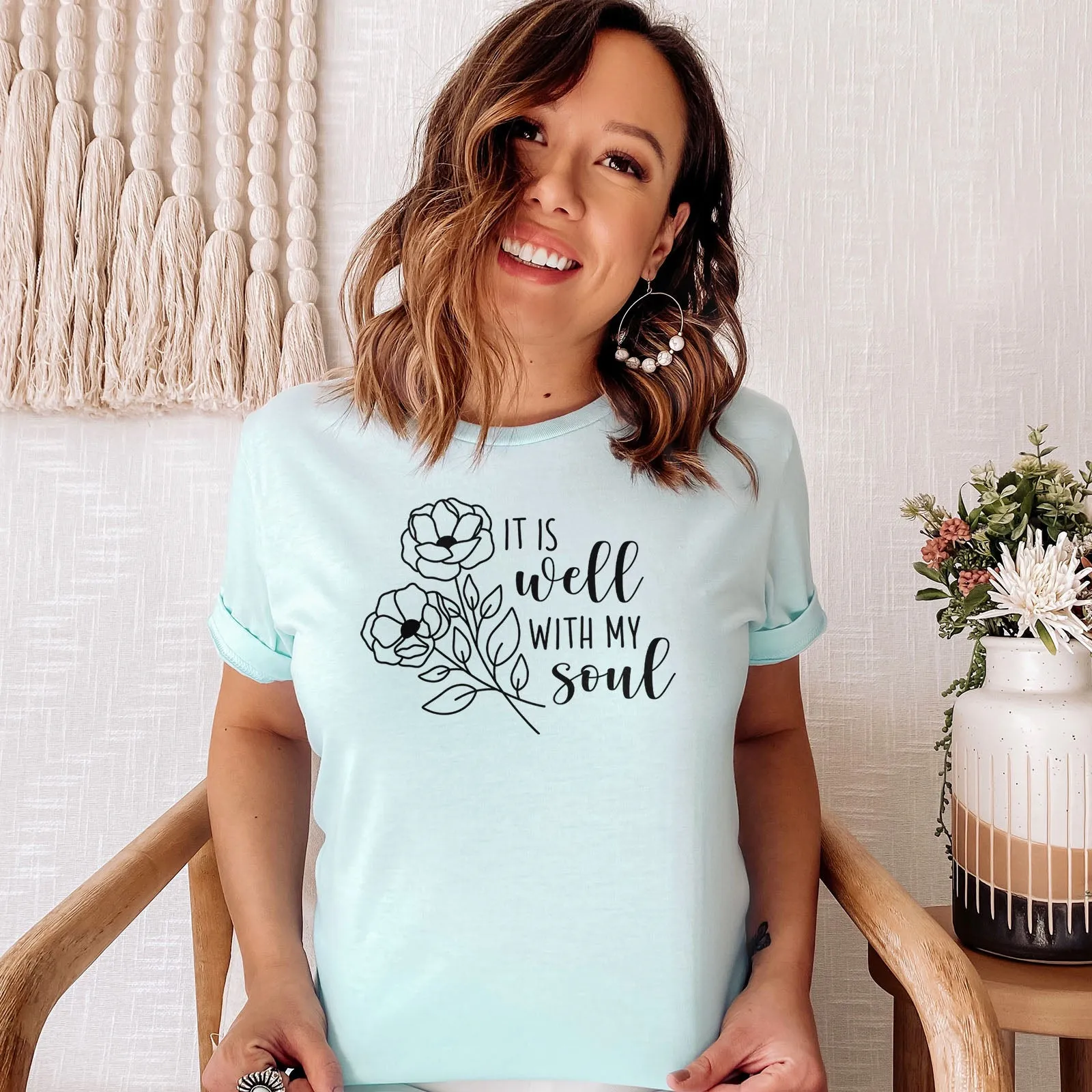 It Is Well With My Soul - Flowers Tee