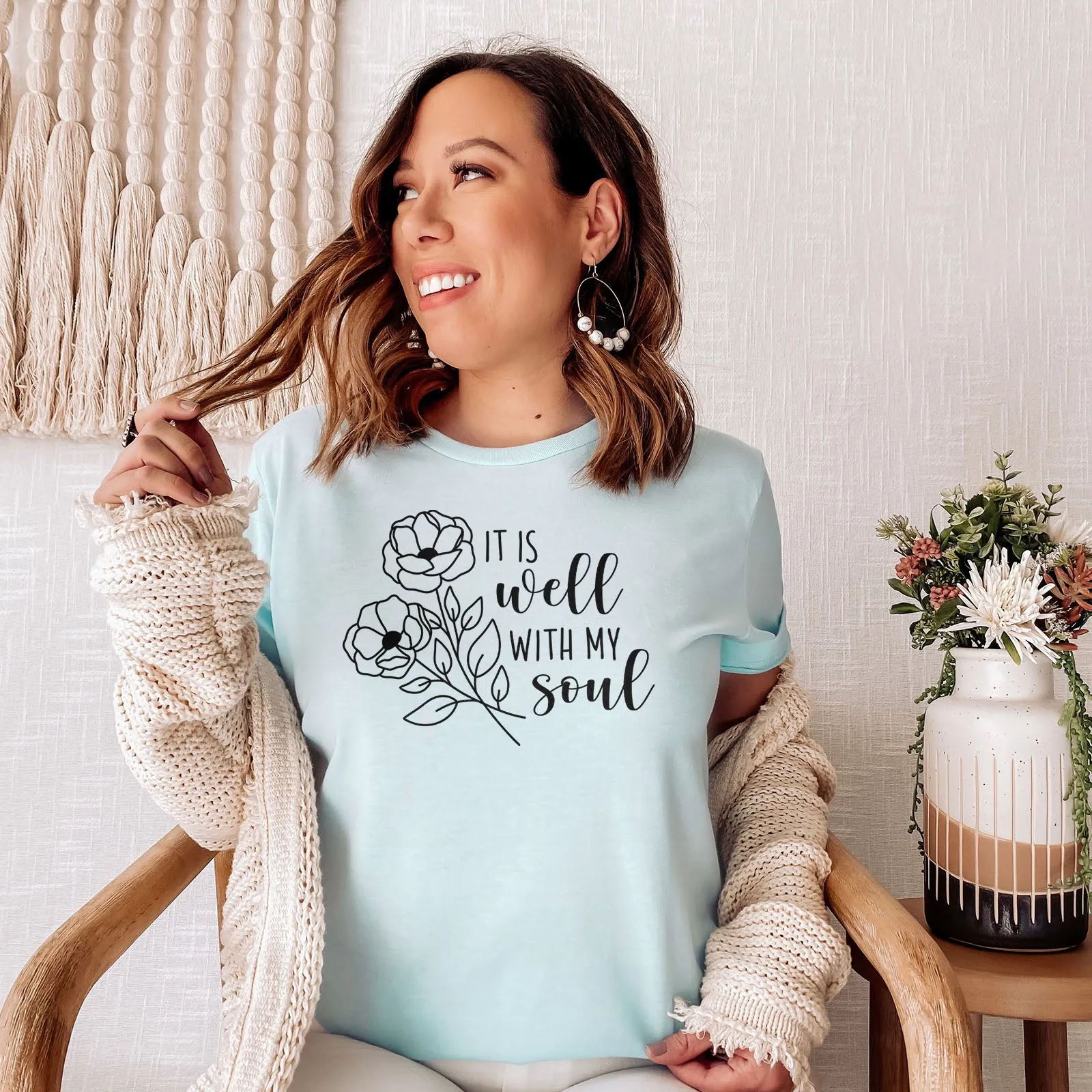 It Is Well With My Soul - Flowers Tee