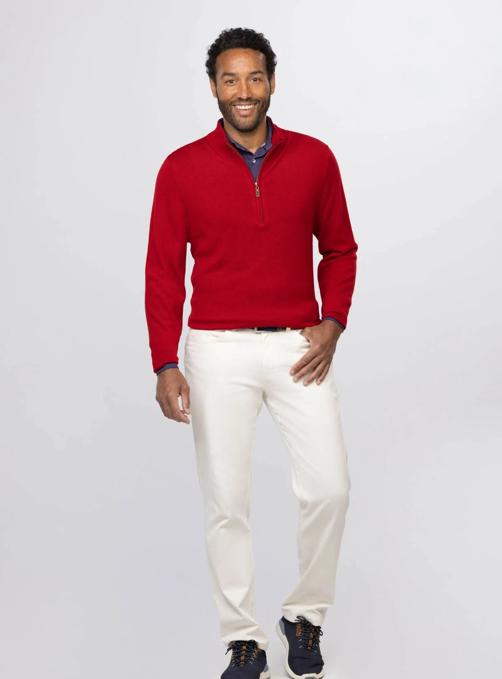 Italian Merino Quarter-Zip Sweater