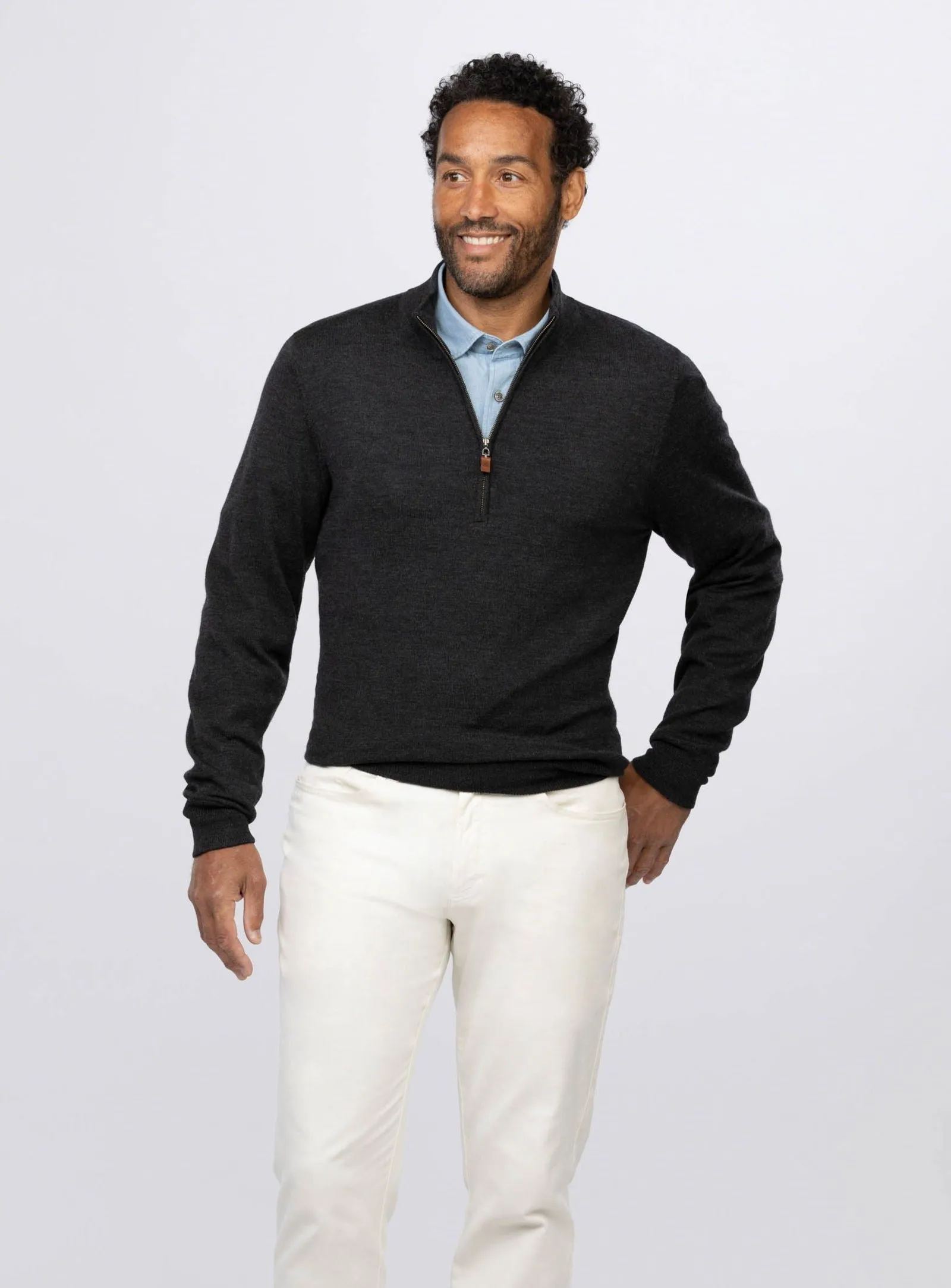 Italian Merino Quarter-Zip Sweater