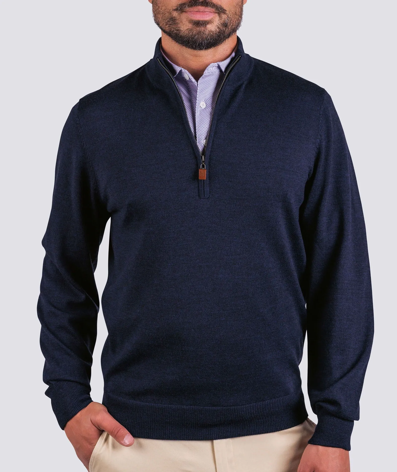 Italian Merino Quarter-Zip Sweater