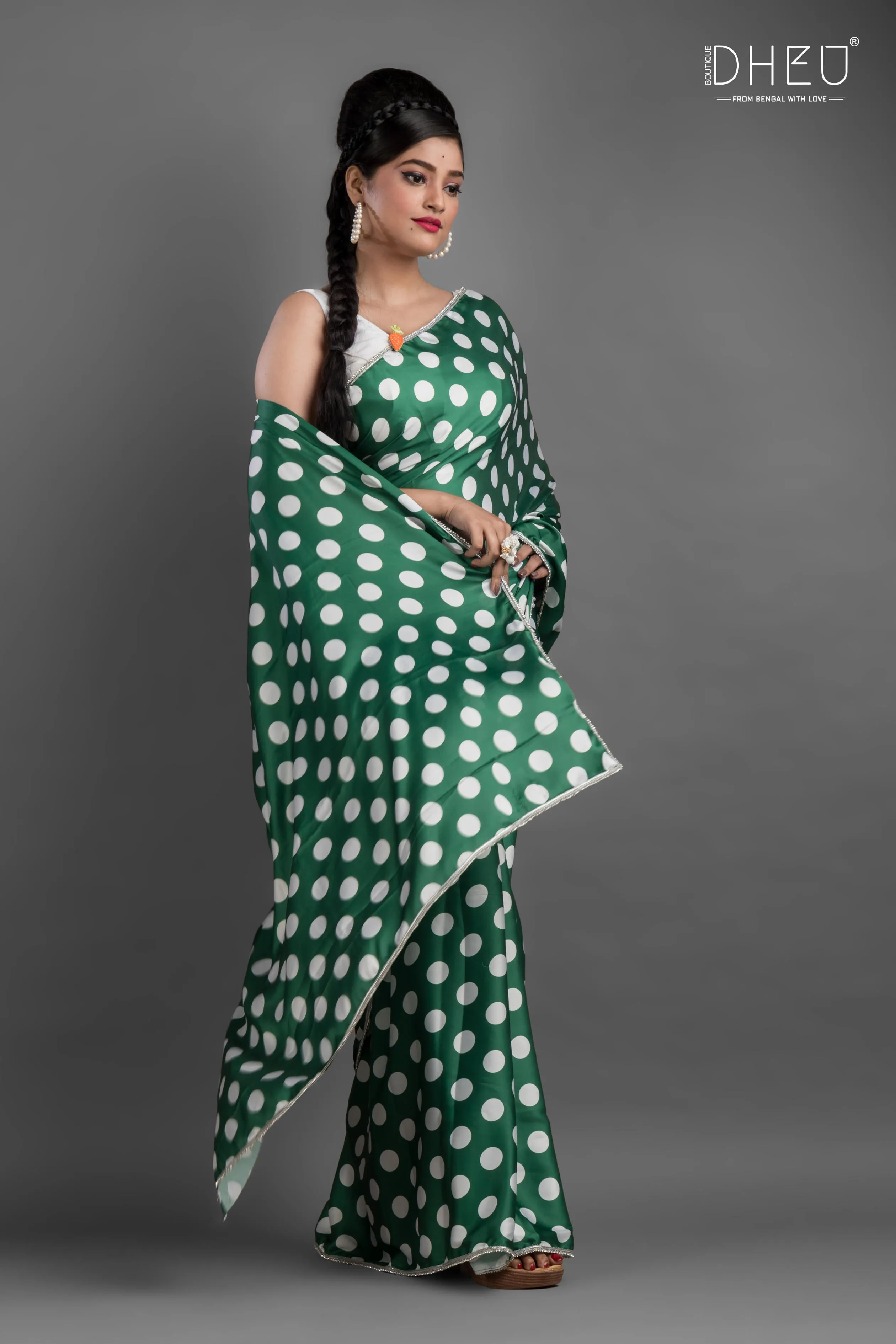 Jewel Thief -Dheu Exclusive Printed Satin Saree