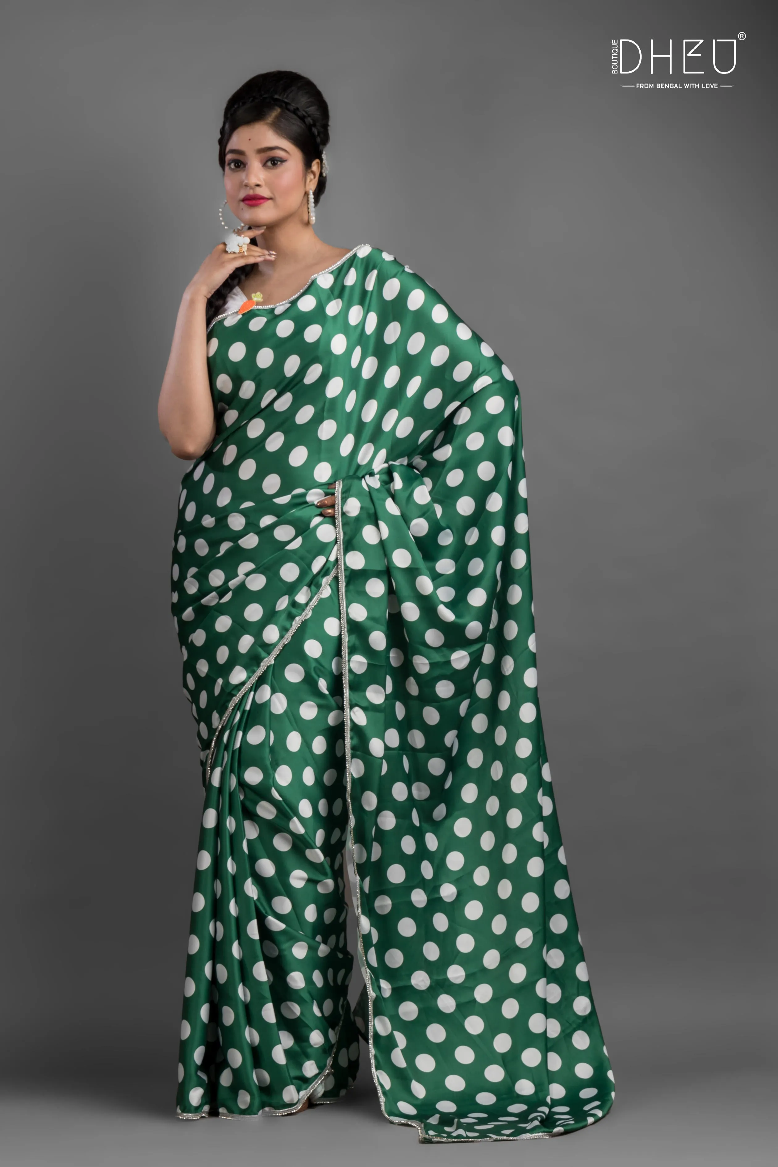 Jewel Thief -Dheu Exclusive Printed Satin Saree