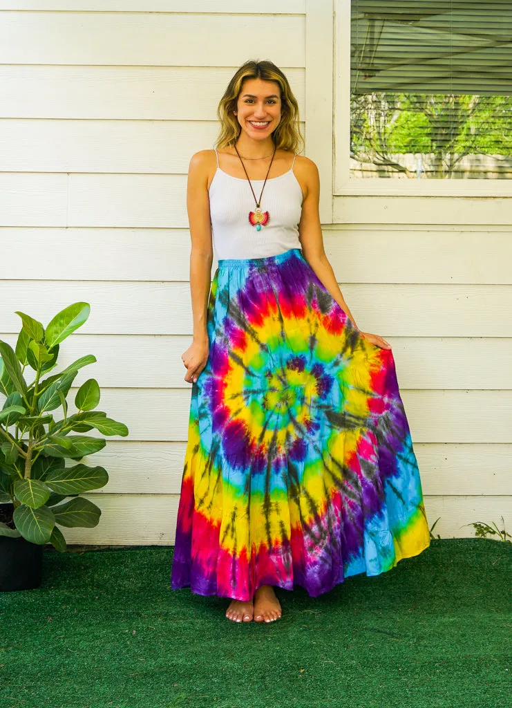 K3439- Hand Dyed Tiered Maxi Hippie Skirt