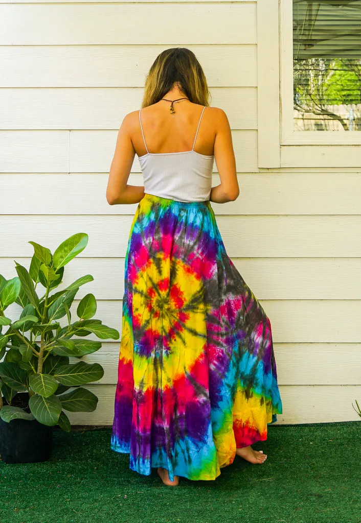 K3458- Hand Dyed Tiered Maxi Hippie Skirt