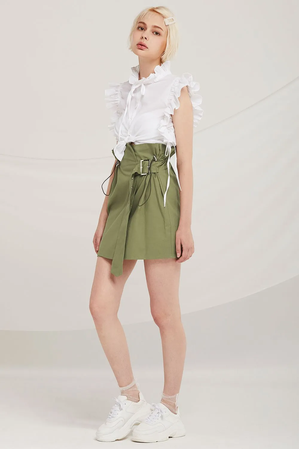 Kaylee Paperbag Waist Belted Skirt