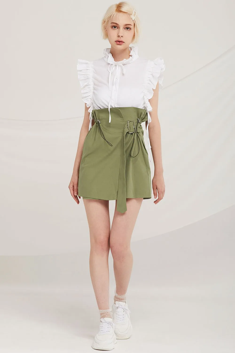 Kaylee Paperbag Waist Belted Skirt