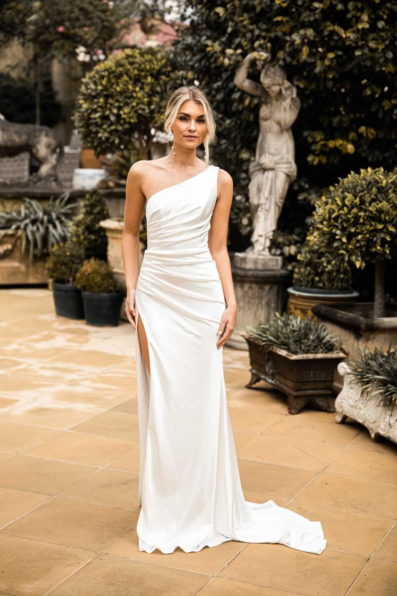 Kendra Luxe Stretch Satin Gown - Ivory