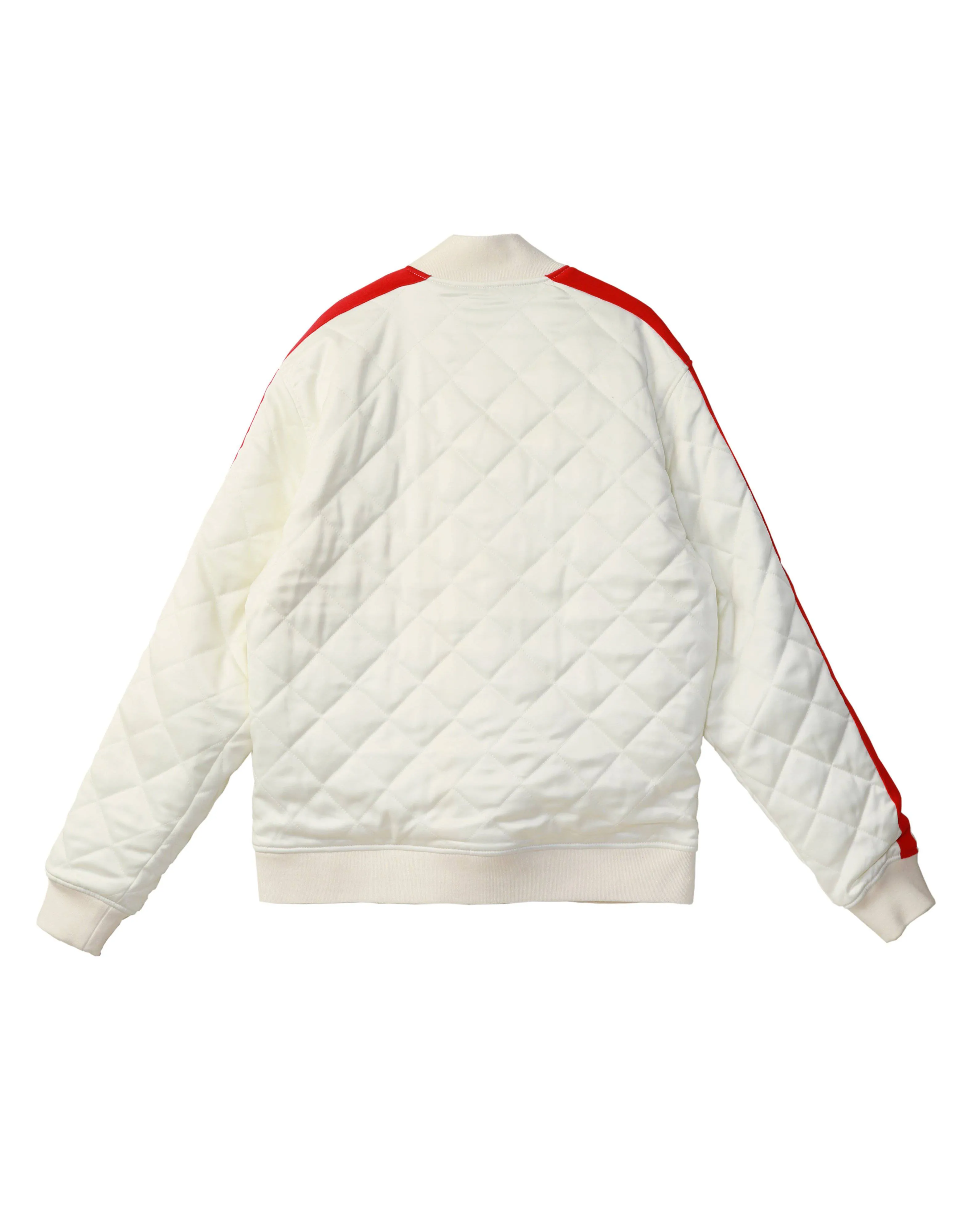 Konus Men's Quilted Satin Jacket in Off White