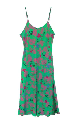 Leah Maxi Slip Dress- Green Garden Print