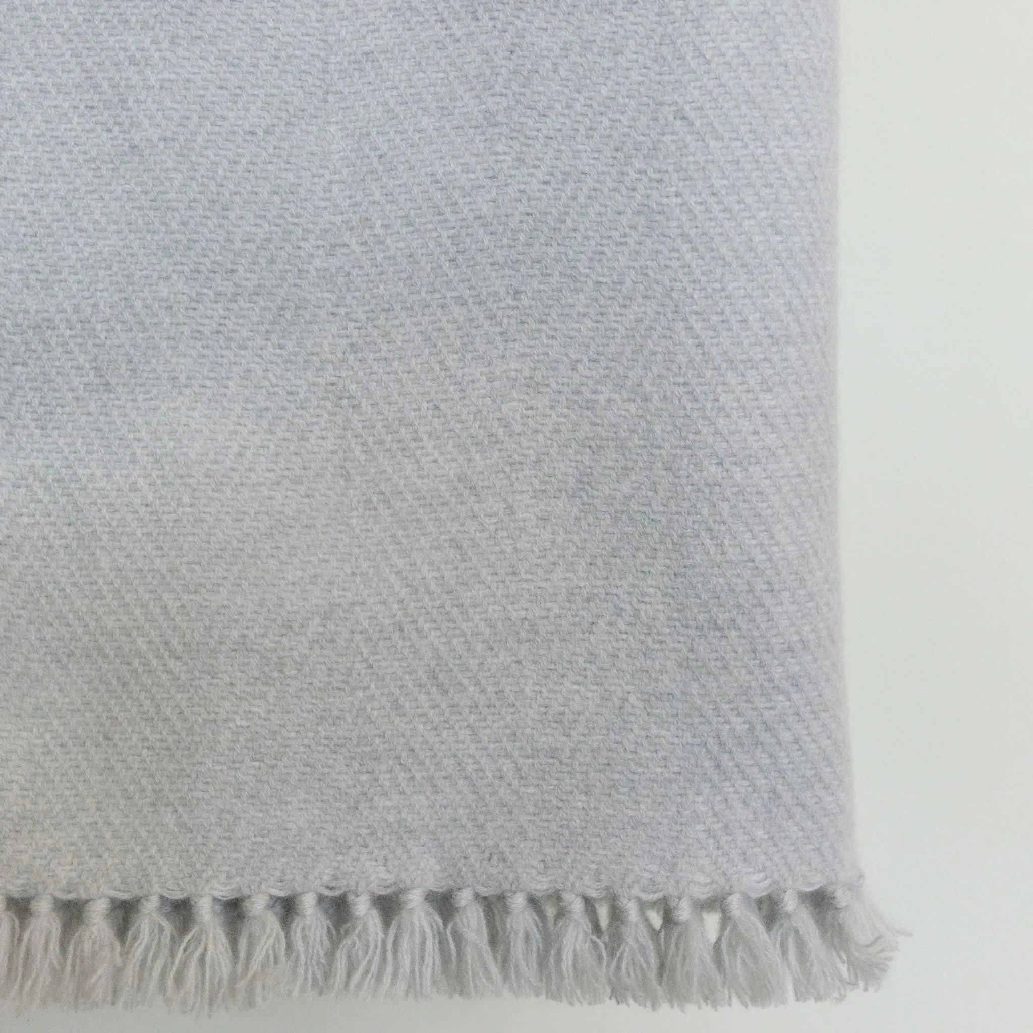 Light Gray Handwoven Cashmere Throw