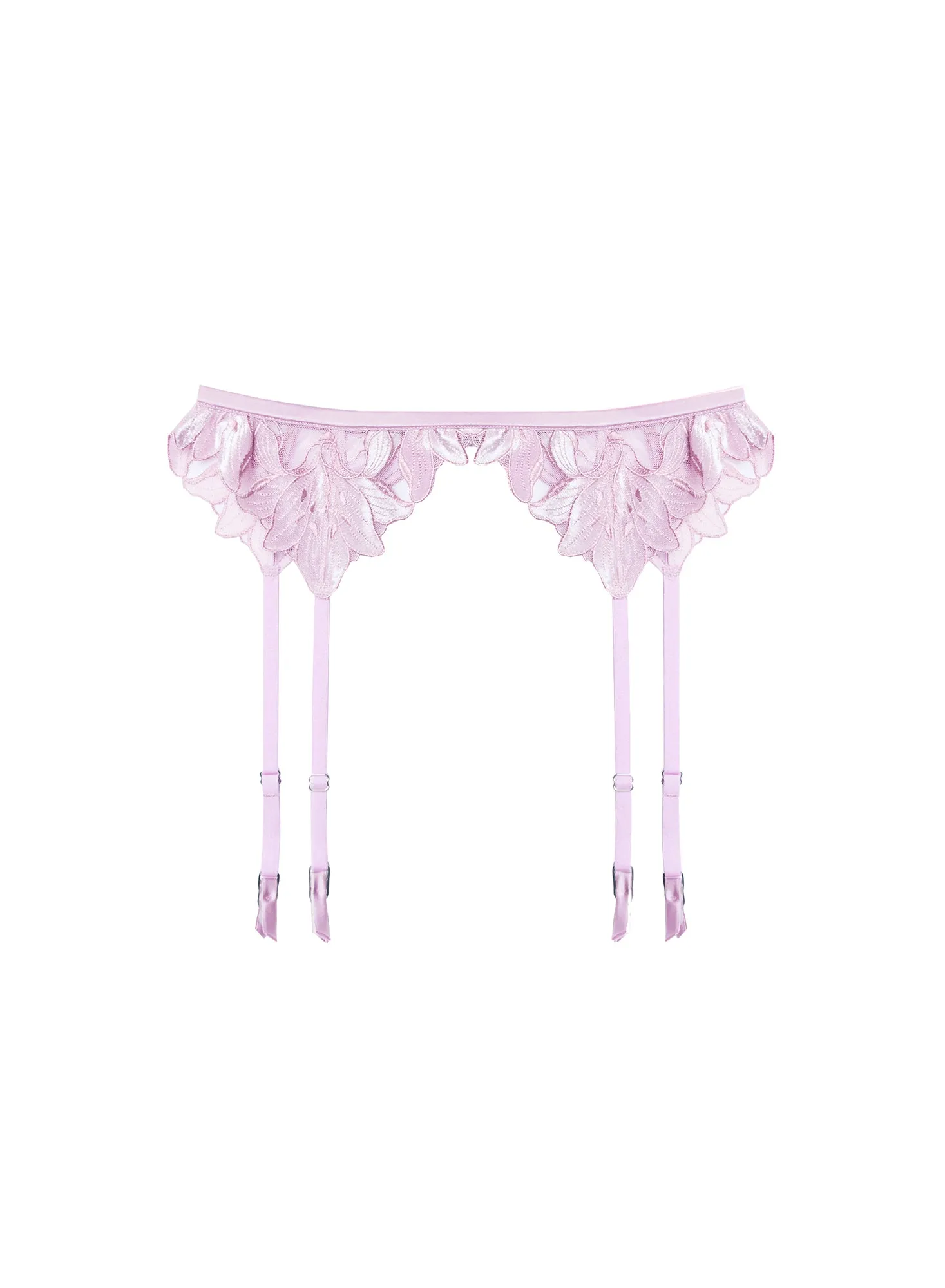 Lily Embroidery Garter Belt