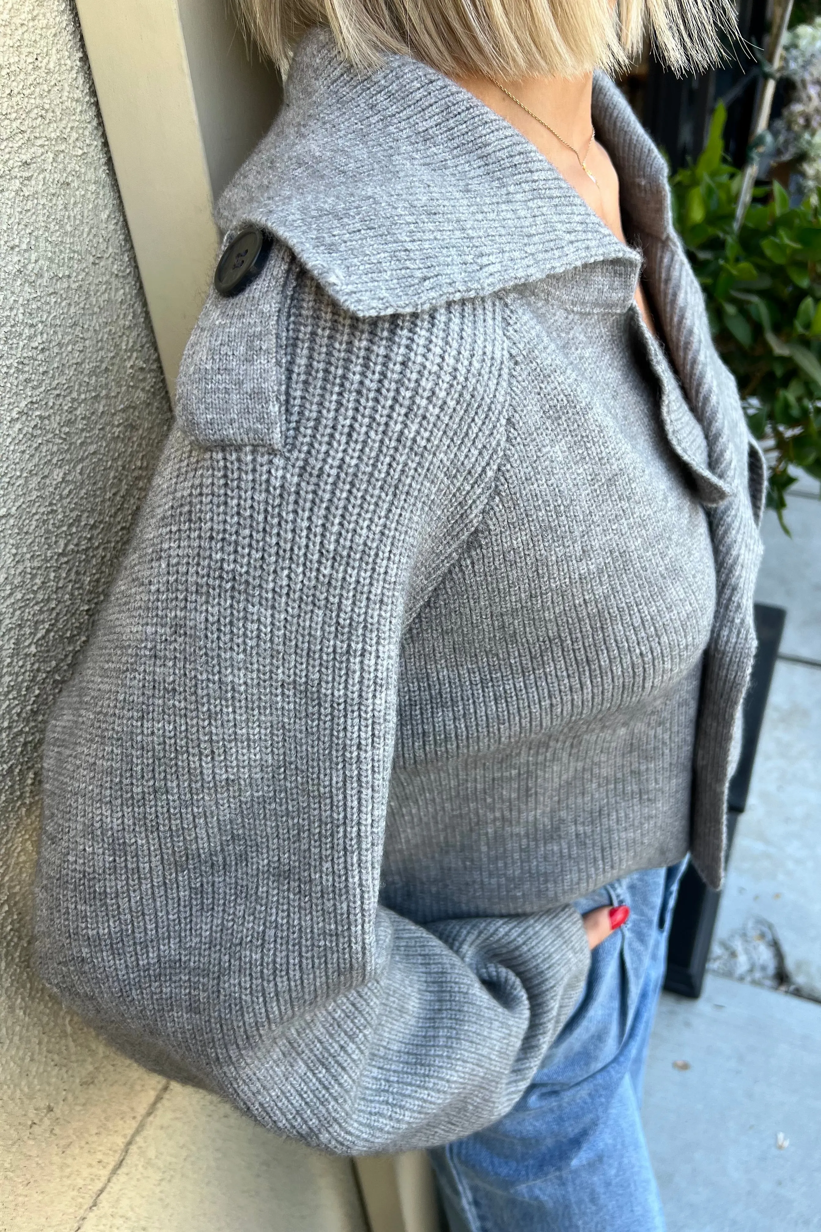 LIRAEL GREY KNIT JACKET