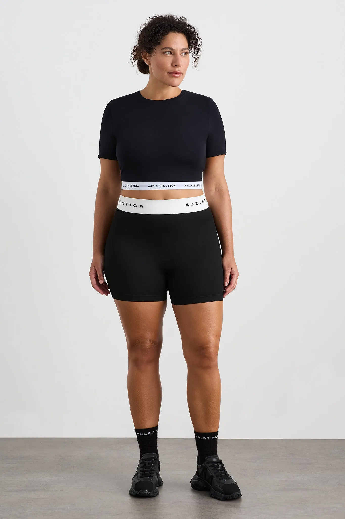 Logo Elastic Cropped Tee