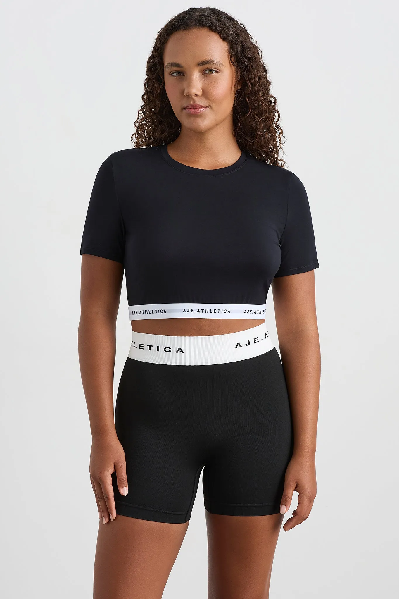 Logo Elastic Cropped Tee