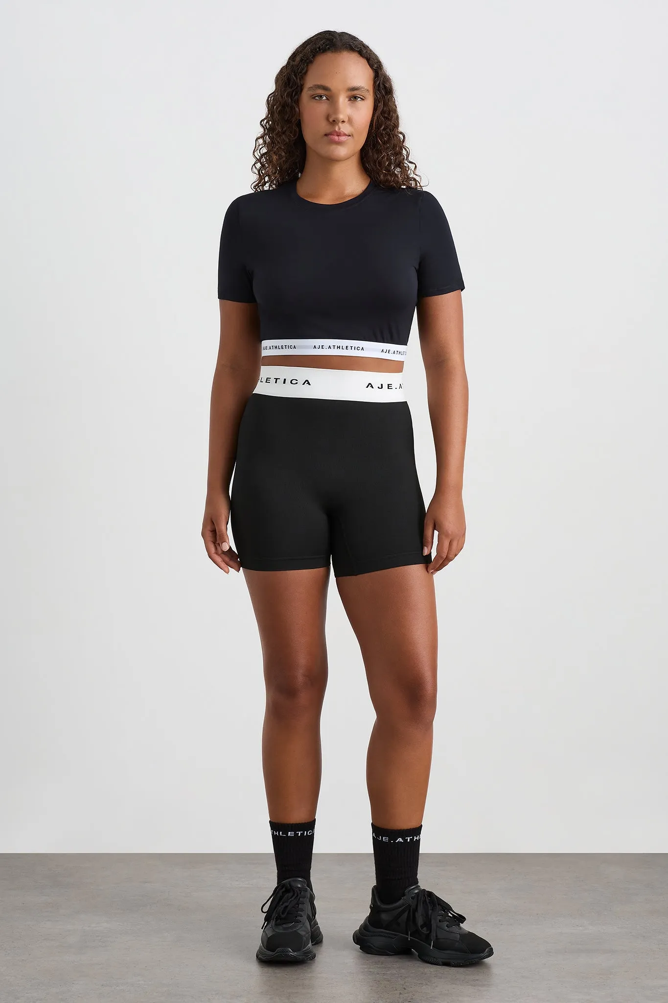 Logo Elastic Cropped Tee