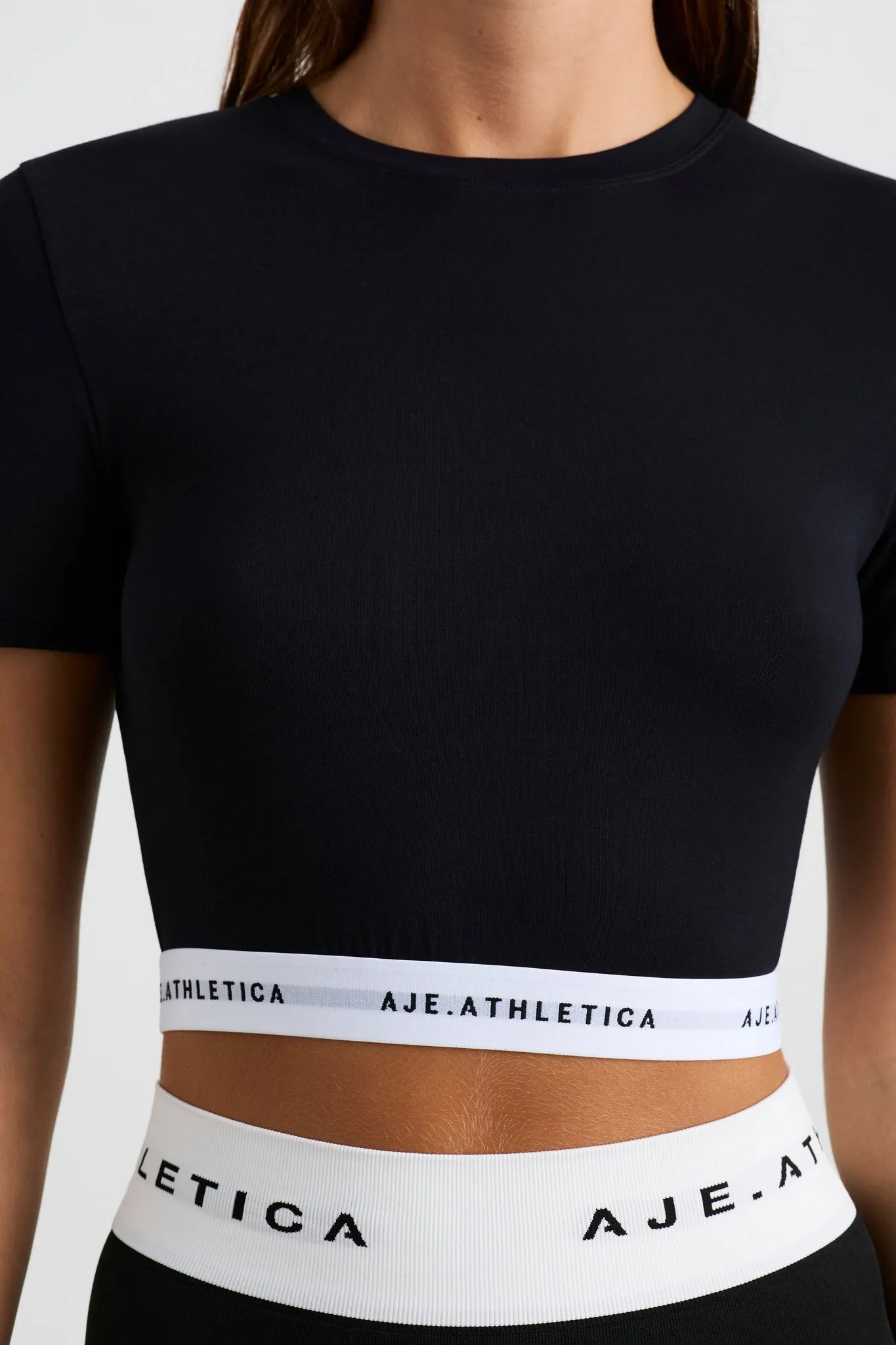 Logo Elastic Cropped Tee