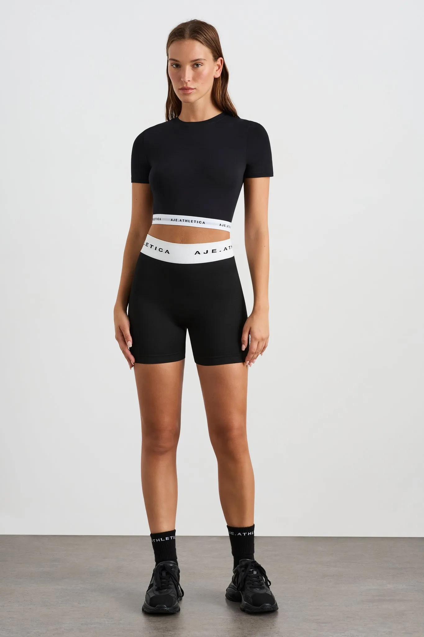 Logo Elastic Cropped Tee