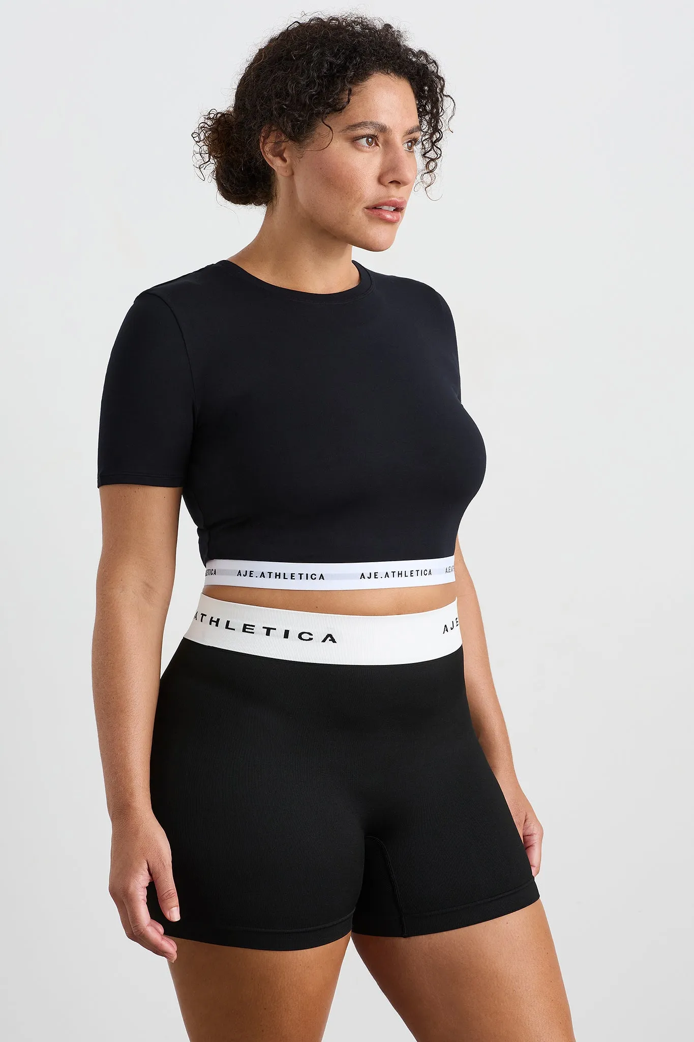 Logo Elastic Cropped Tee