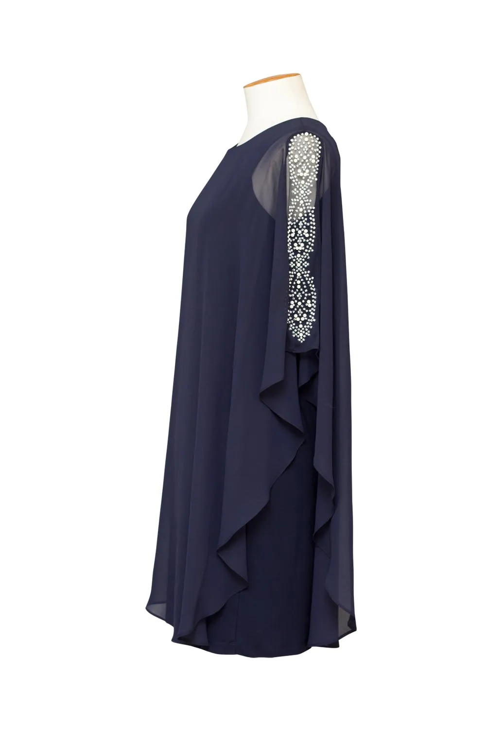 Lyman - 219206 Pearl Trim Cape Dress