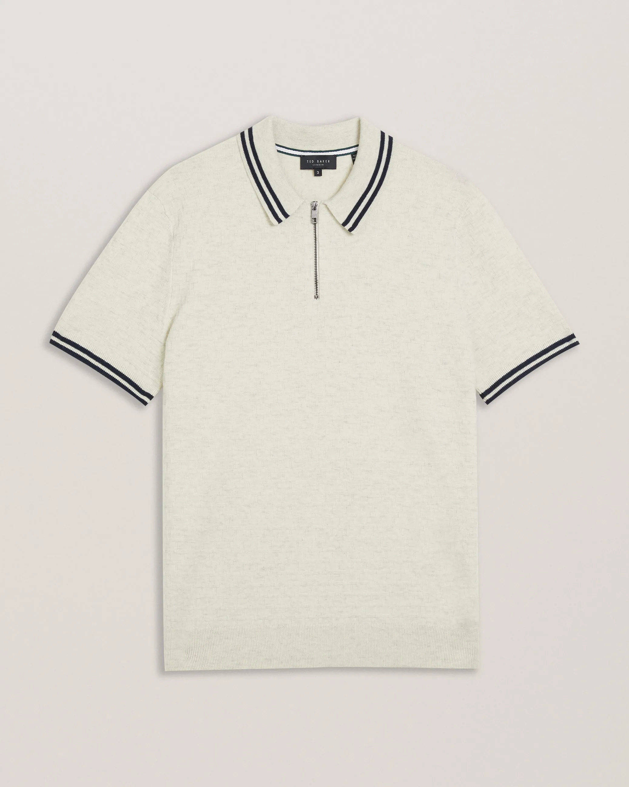 Mahani Short Sleeve T Textured Polo Shirt Beige