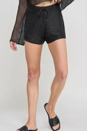 MARA BLACK KNIT SHORTS