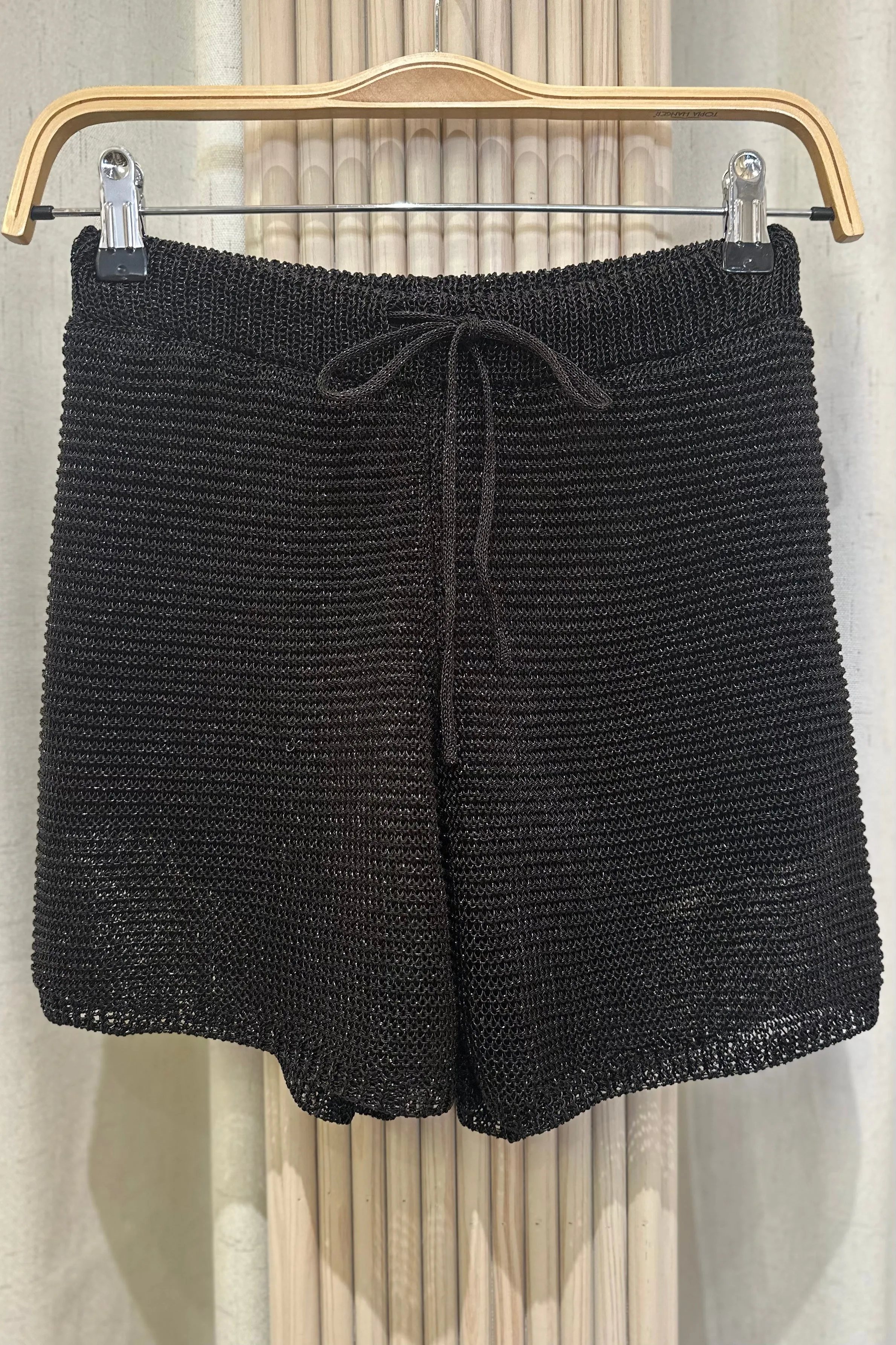 MARA BLACK KNIT SHORTS