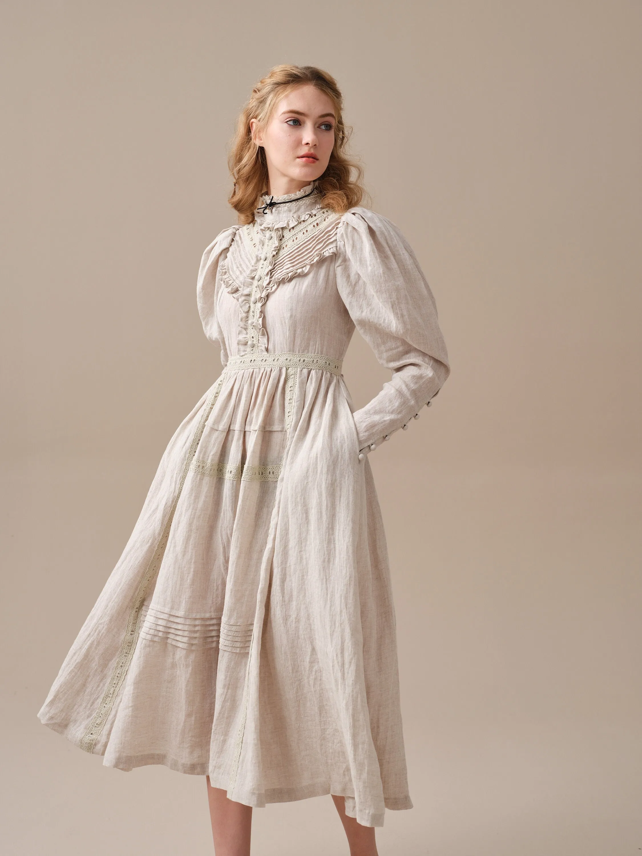 MARY 18 | VINTAGE LINEN DRESS GOWN