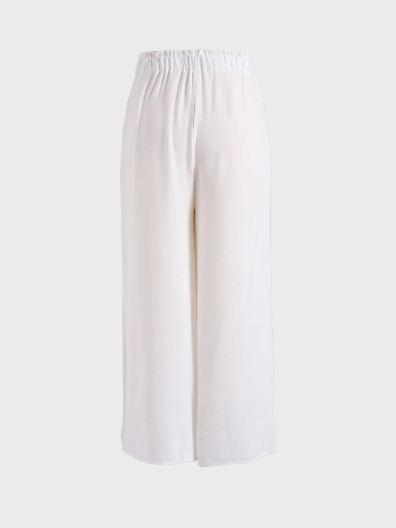 Midsize Wide-Leg Pleated Nattily Pants with Split-Front