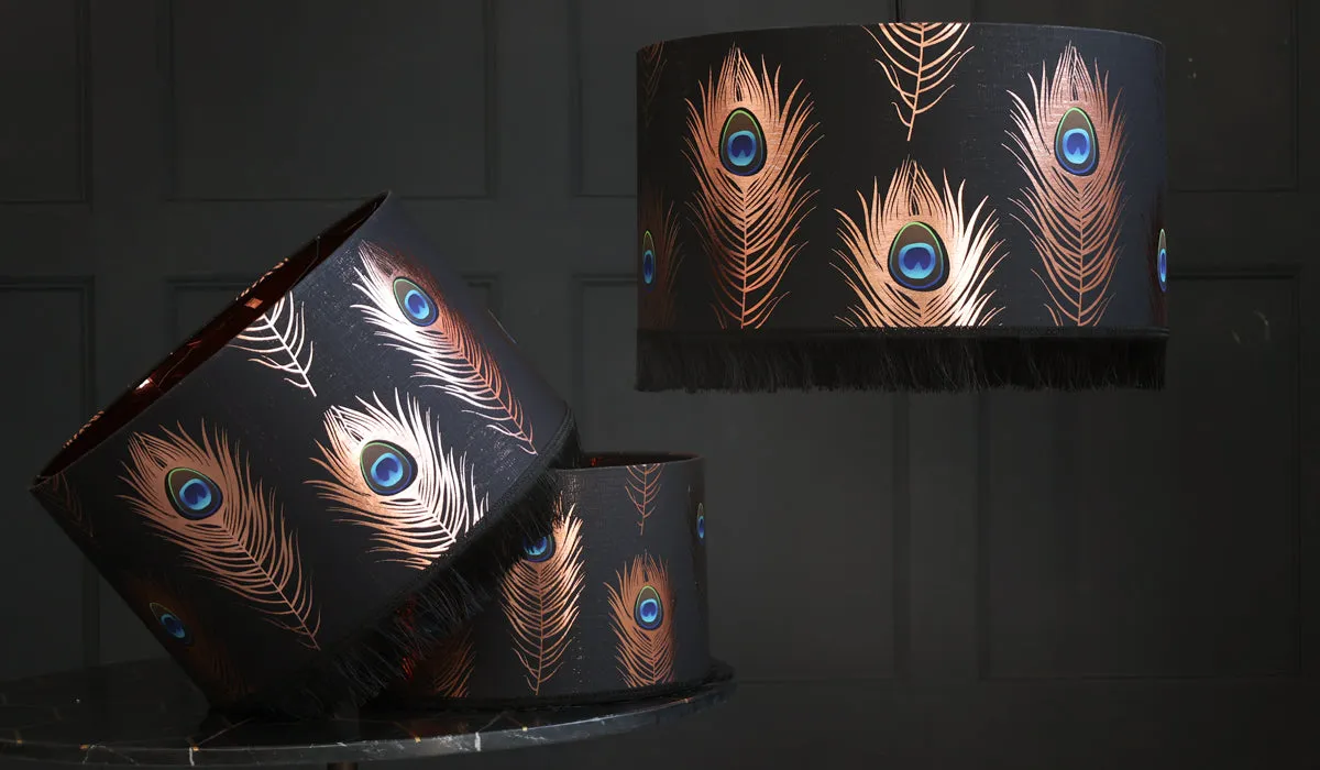 Mind The Gap Peacock Feather Lamp Shade - 3 Sizes Available