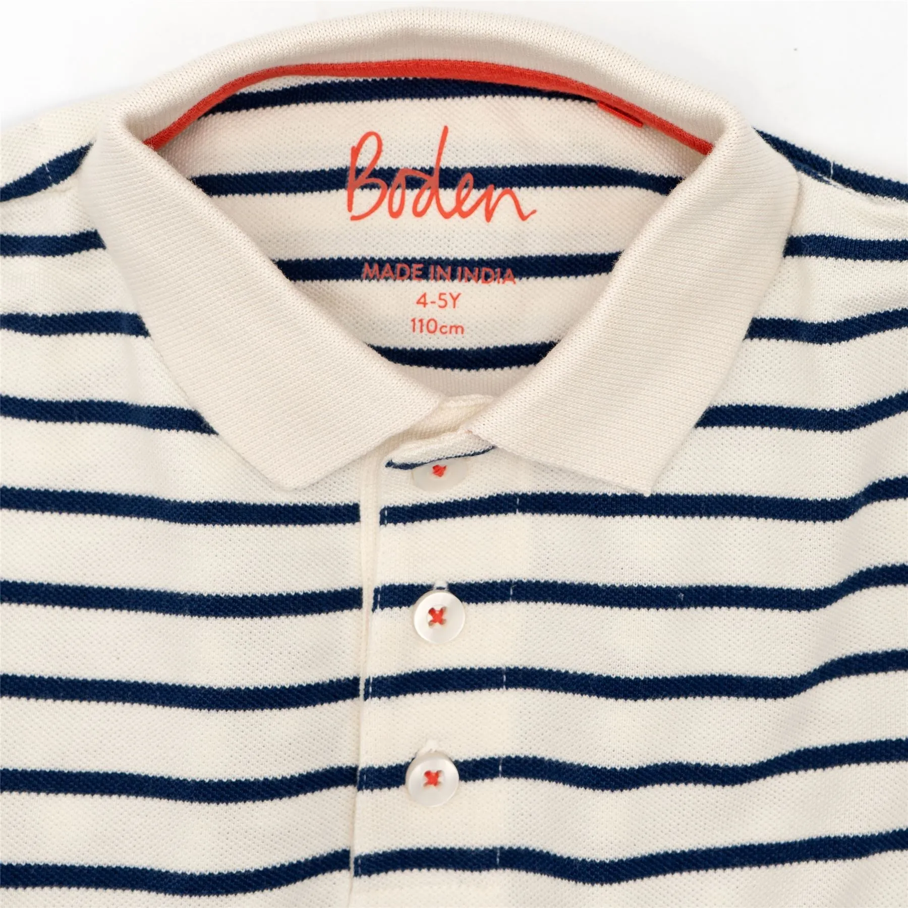 Mini Boden Boys Ivory Stripes Polo Shirts