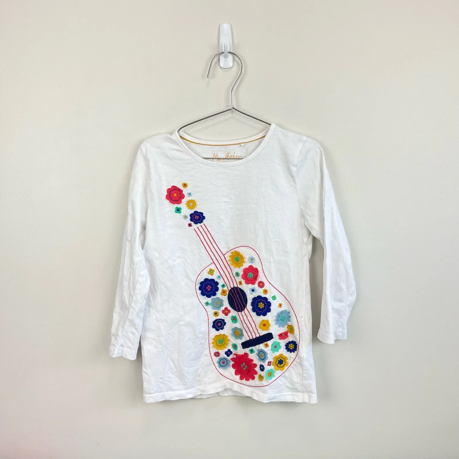 Mini Boden Flutter Applique Guitar Tee 7-8