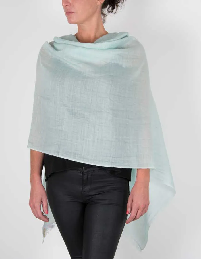 Mint Green Shawl Wool Silk Mix