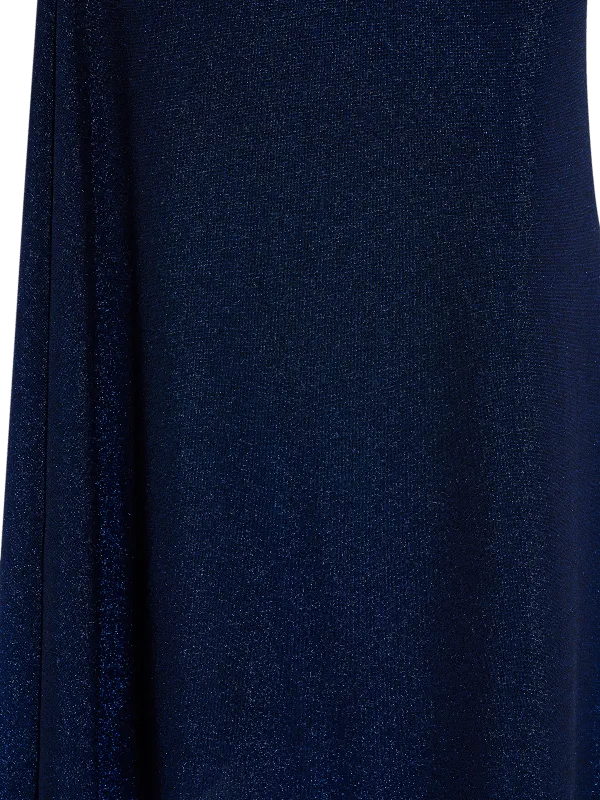 Monet Navy Rosette Sleeve Gown