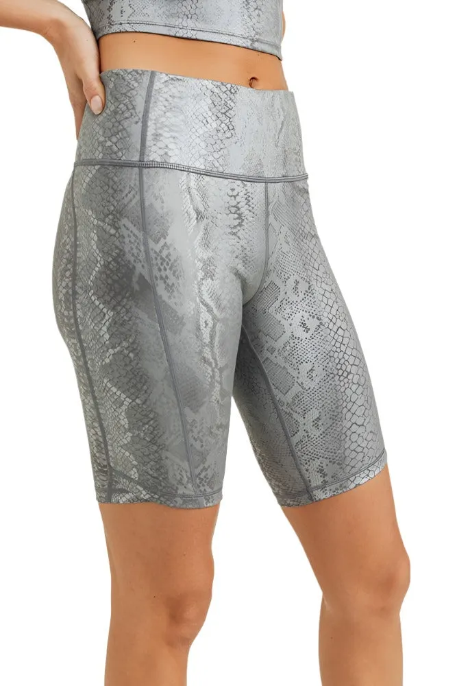 Mono B Silver Snake Bermuda Shorts APH2823