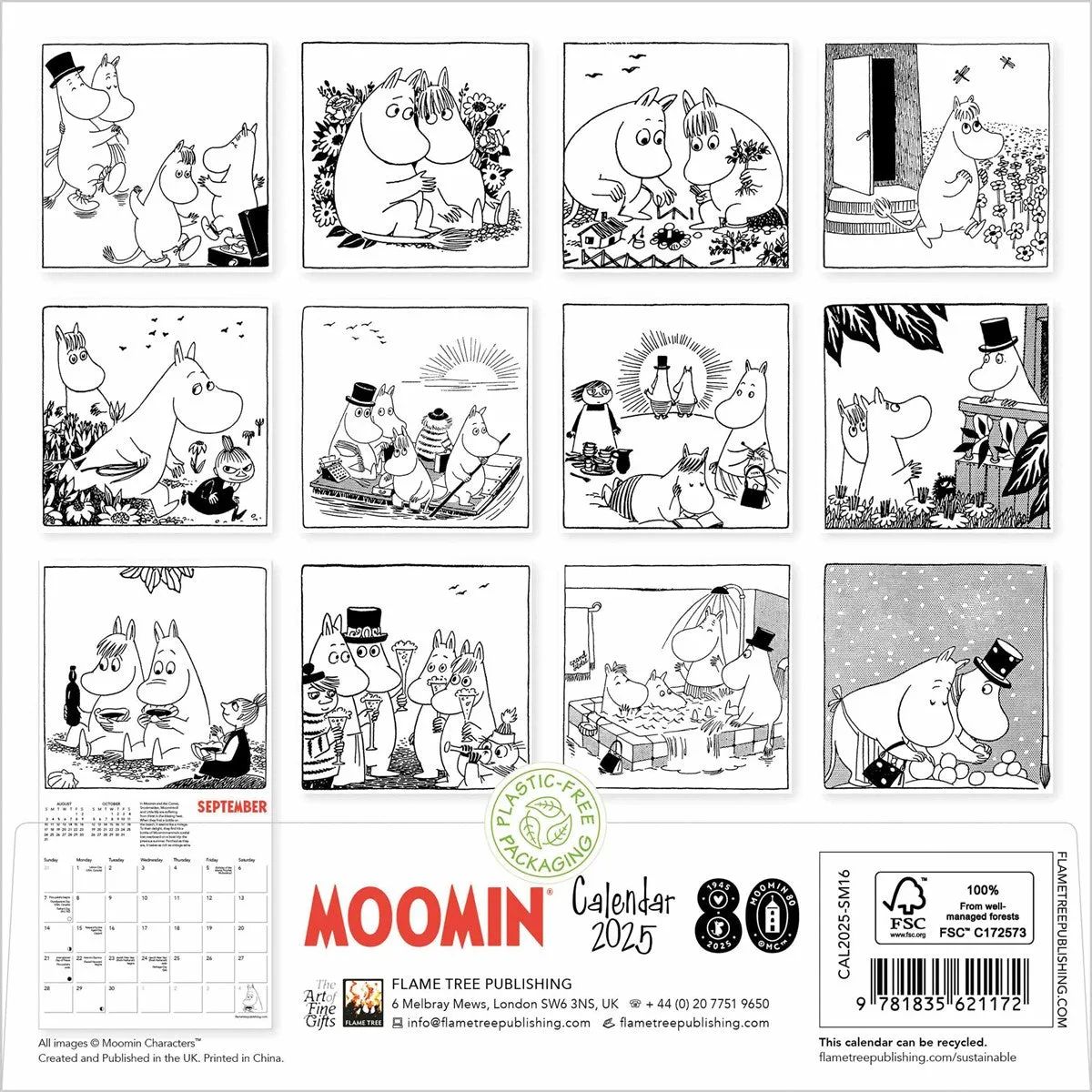 Moomin Comic Strip Mini Wall Calendar 2025