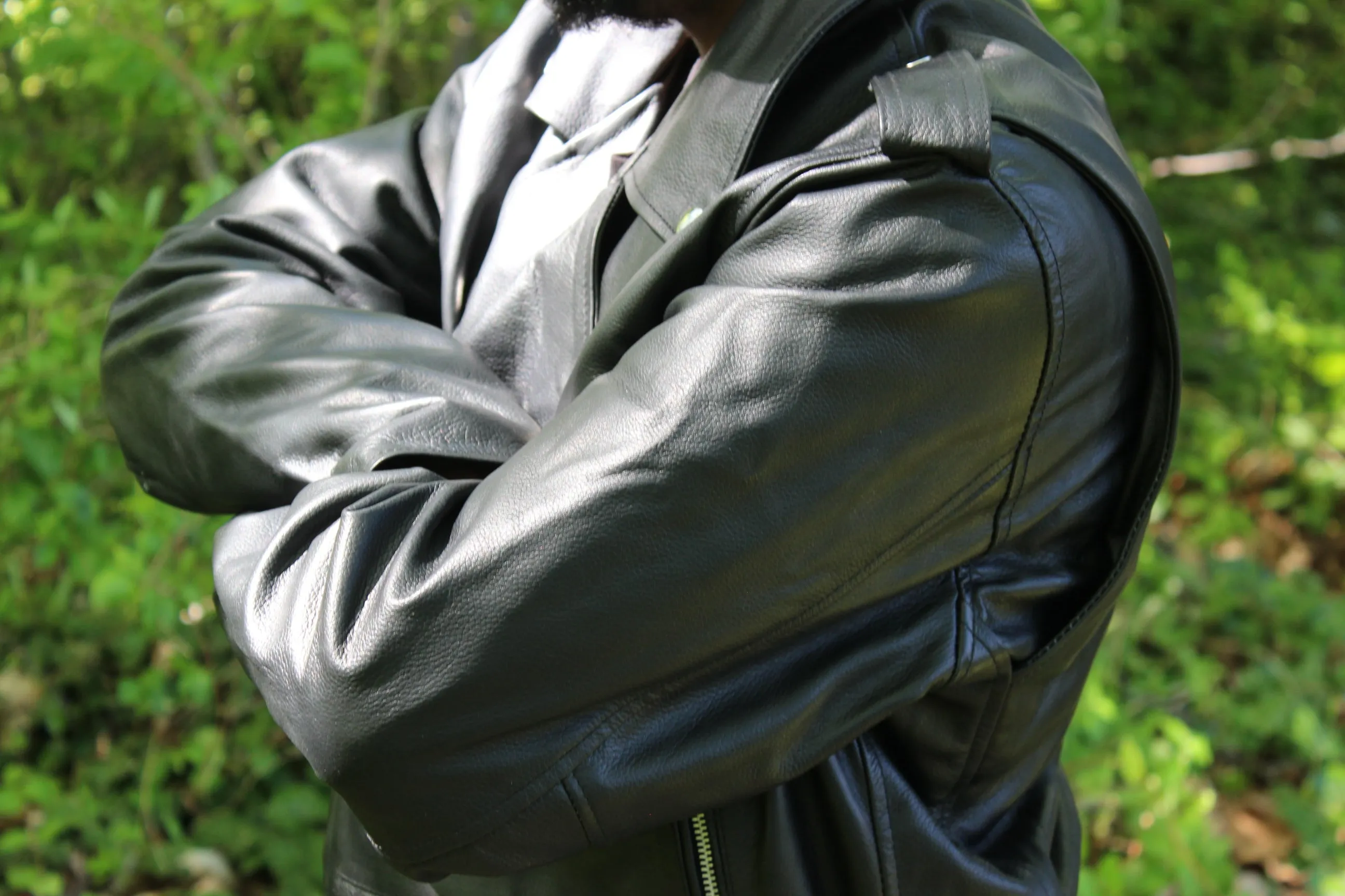 OnF Leather Biker Jackets in Black