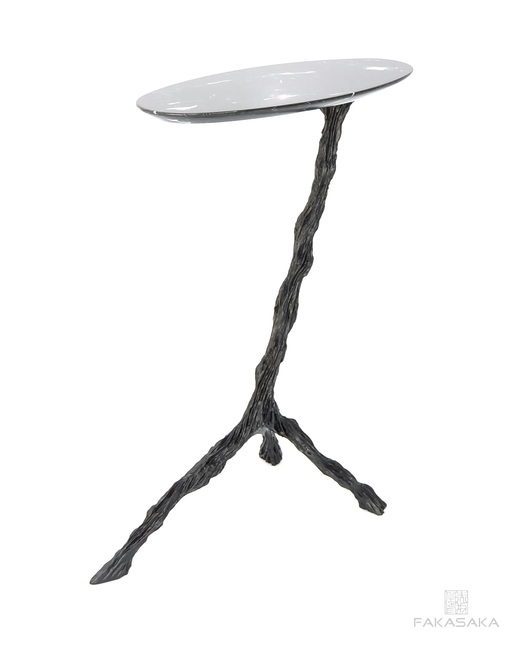 PANCHO DRINK TABLE<br><br>NERO MARQUINA MARBLE<br>DARK BRONZE