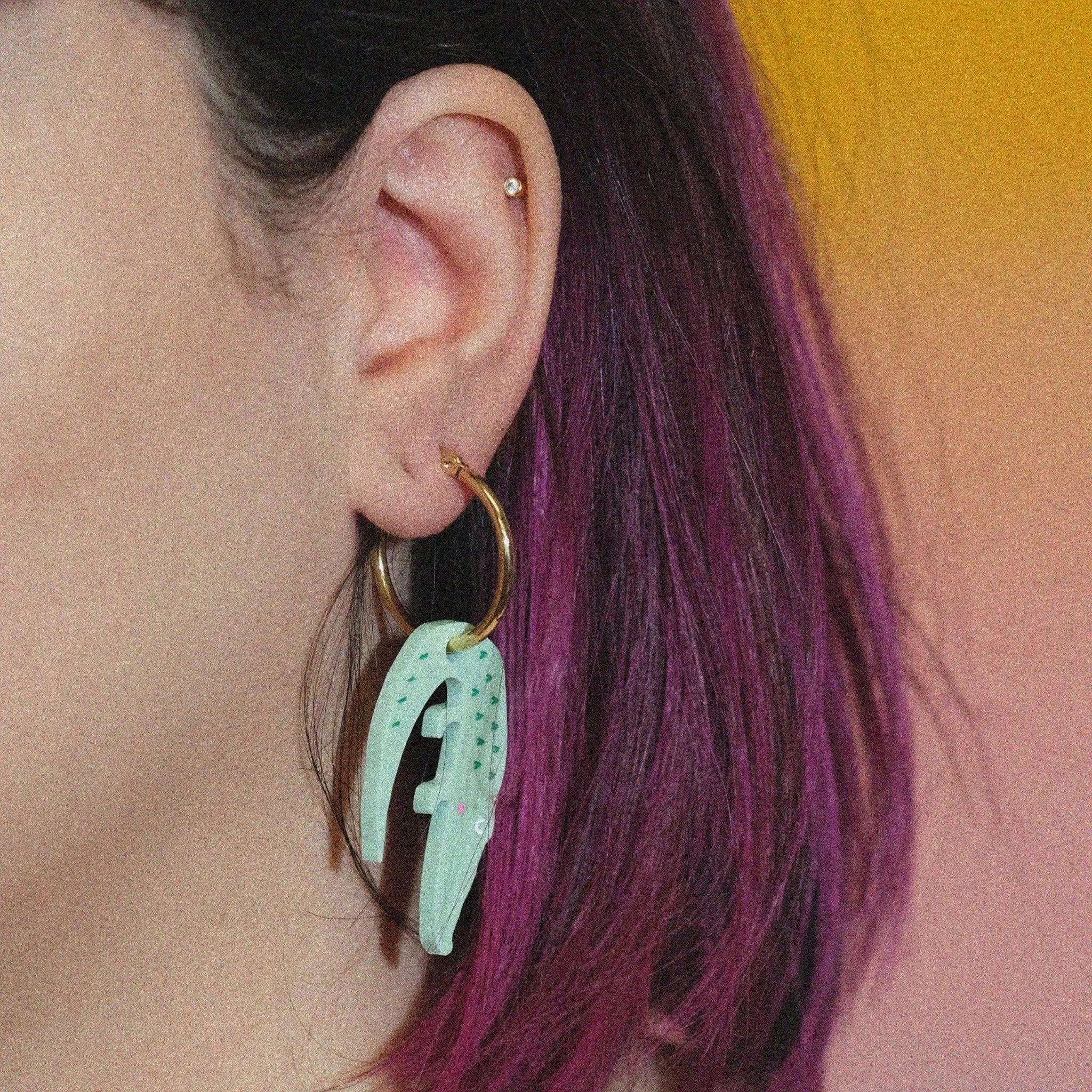 Pastel Alligator Hoop earrings