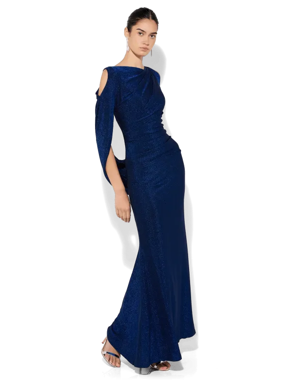 Peta Sapphire Lurex Gown