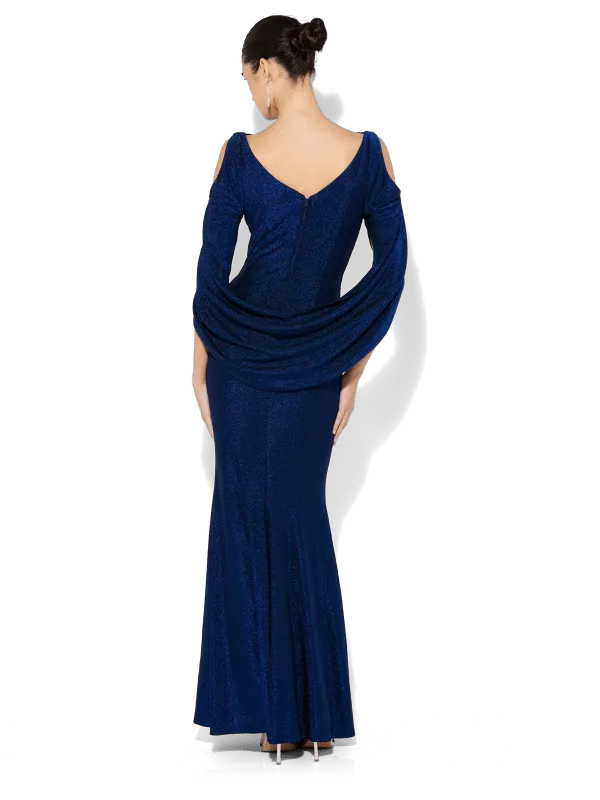 Peta Sapphire Lurex Gown