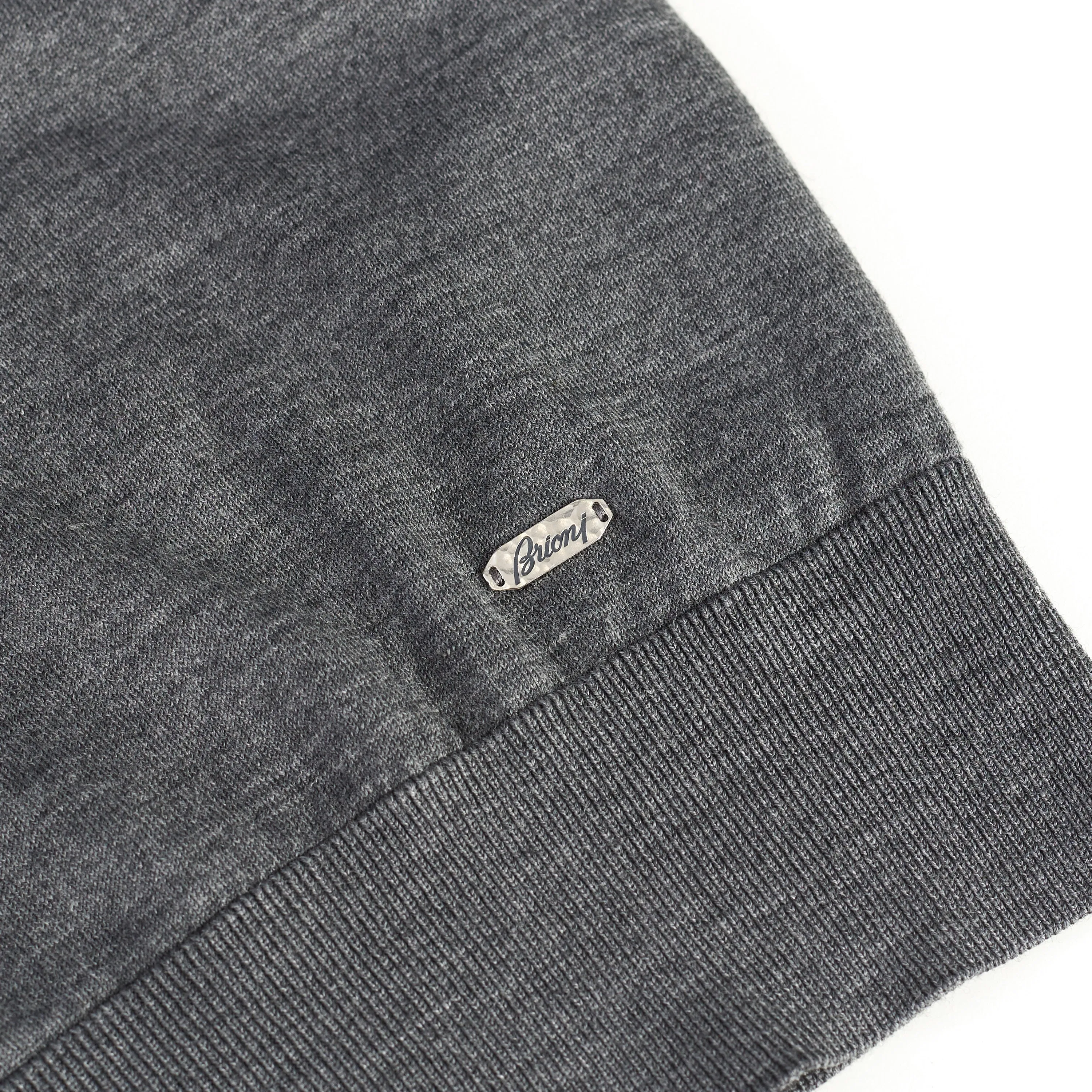 Polo Sweater With Metal Zip In Gray Wool