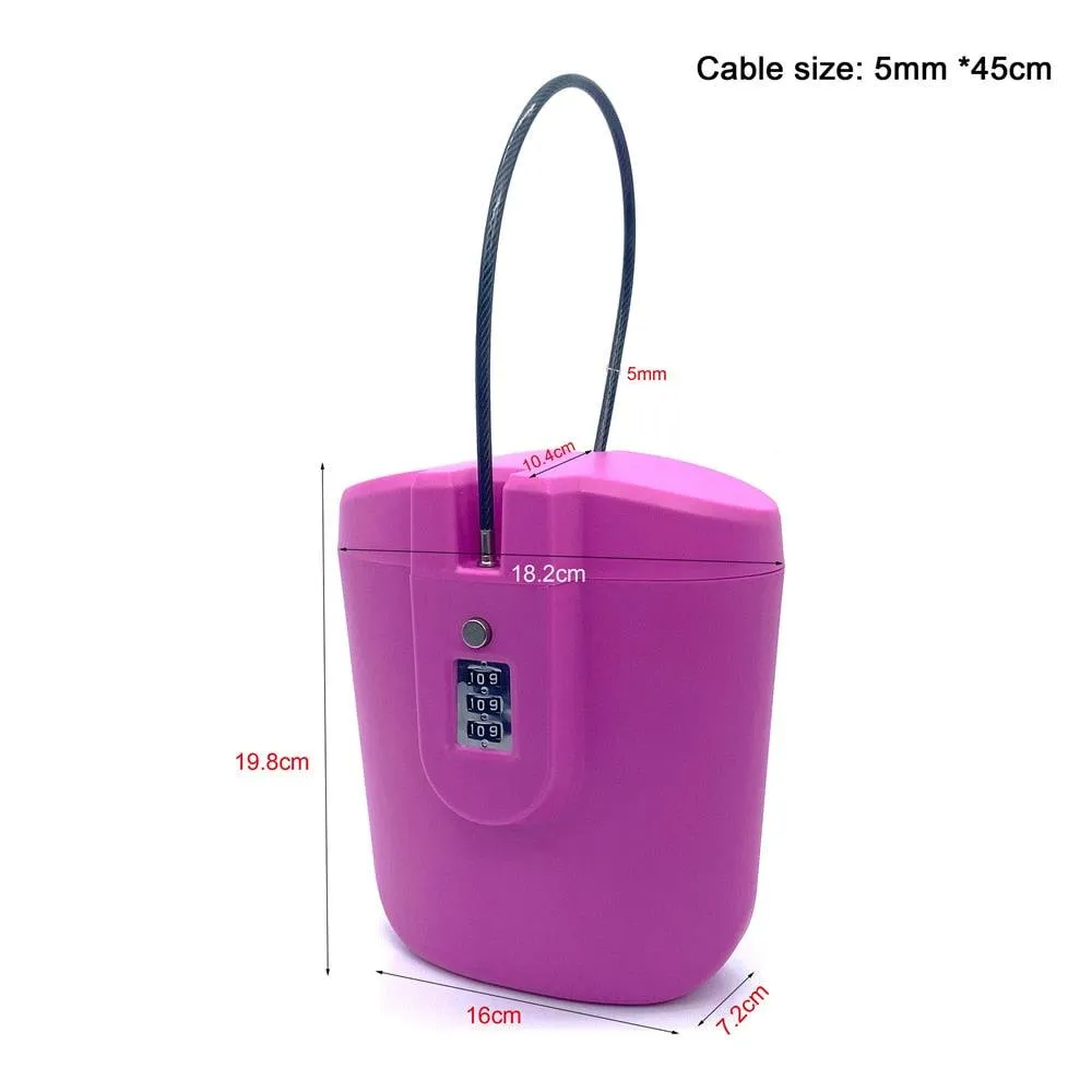 Portable Beach Outdoor Safe Box with Combination Lock and Steel Wire