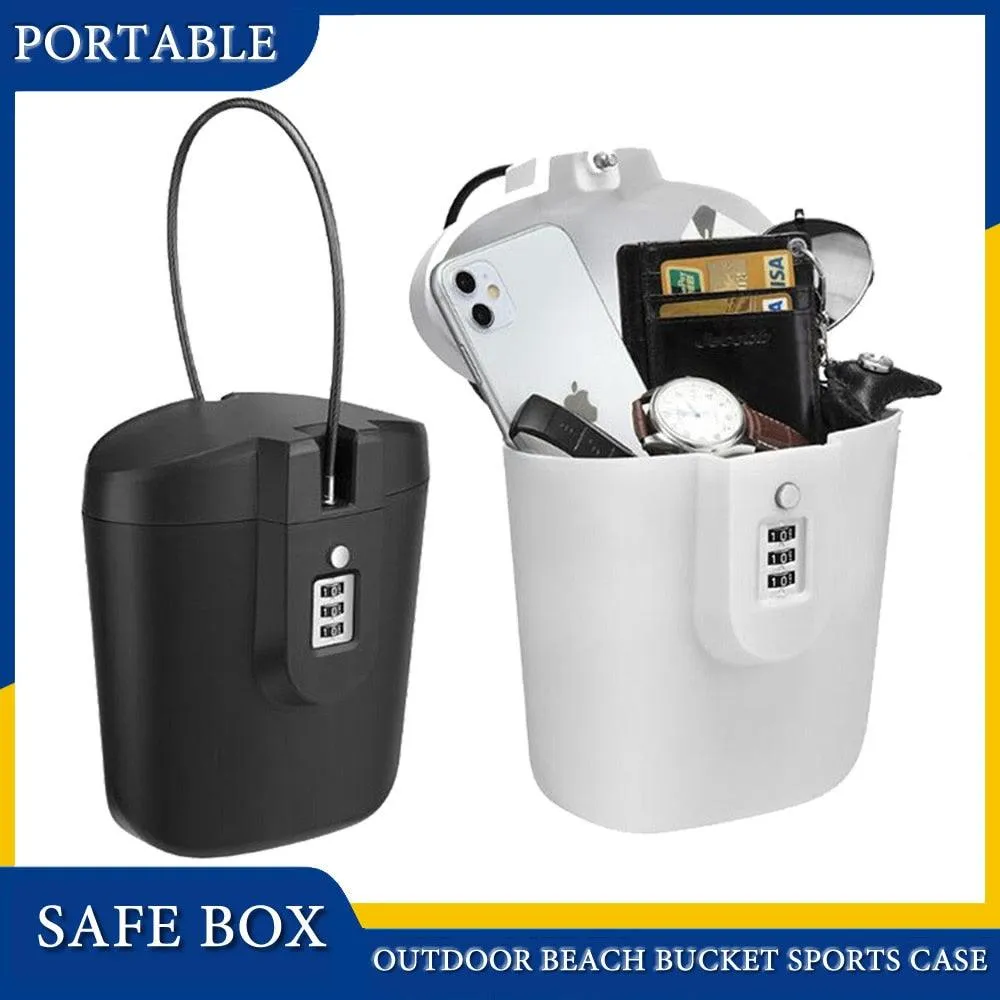 Portable Beach Outdoor Safe Box with Combination Lock and Steel Wire