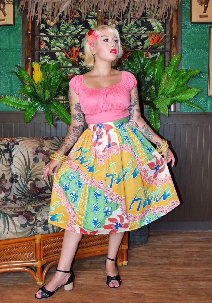 "Final Sale" Hawaiian Holiday Deluxe Beverly Gathered Skirt