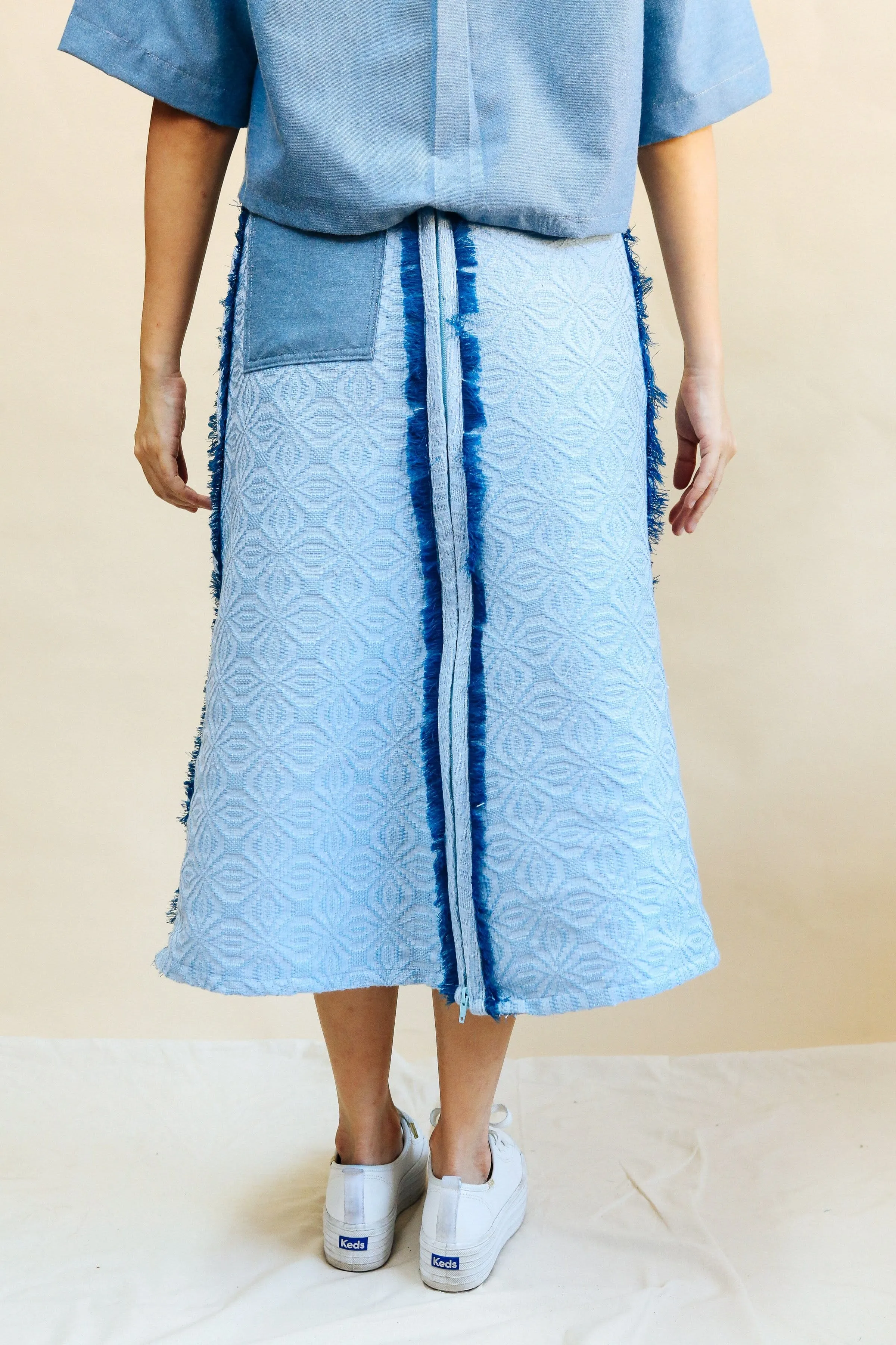 [Ready Today] 4-Way A-Line Skirt Chambray & Binetwagan