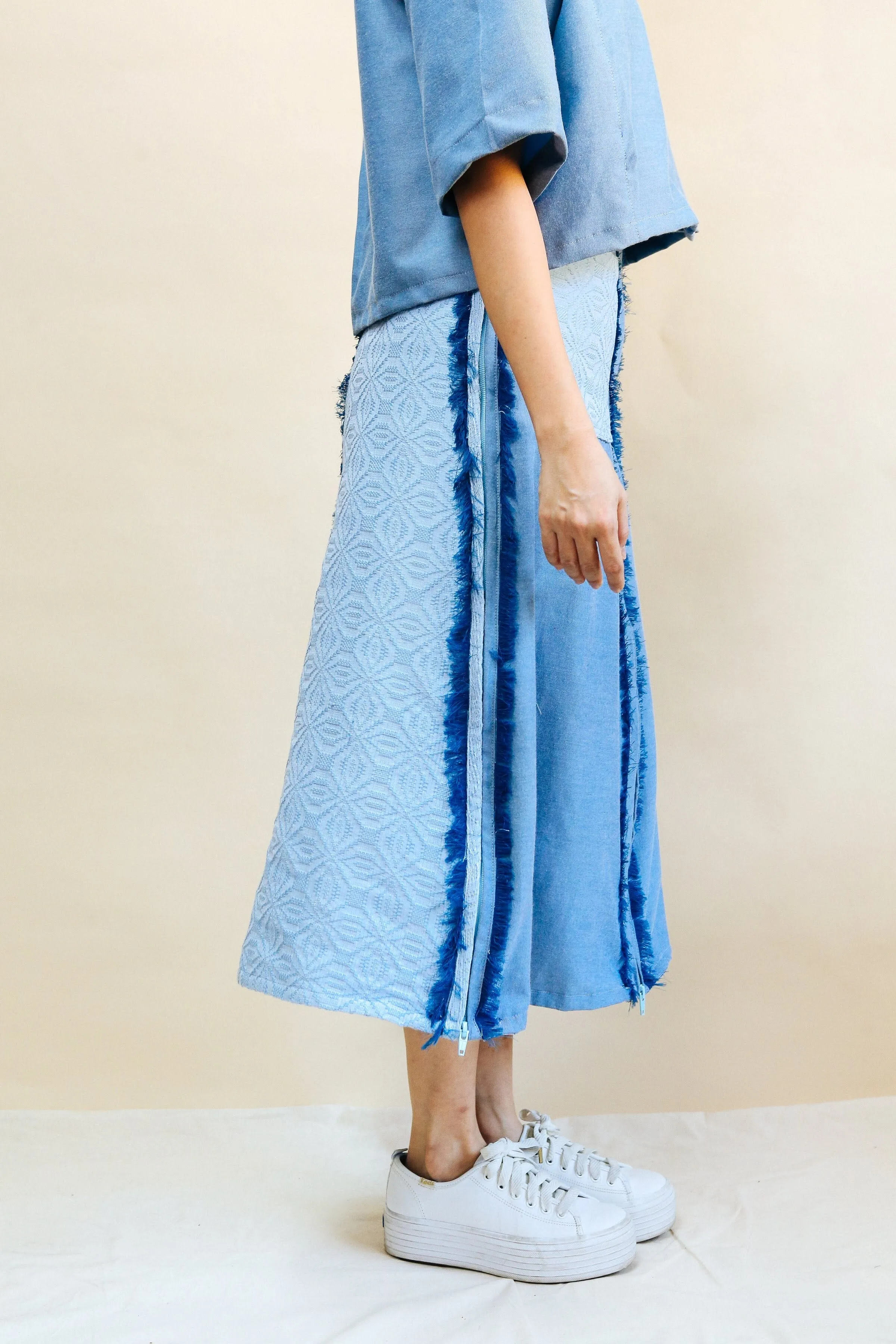 [Ready Today] 4-Way A-Line Skirt Chambray & Binetwagan