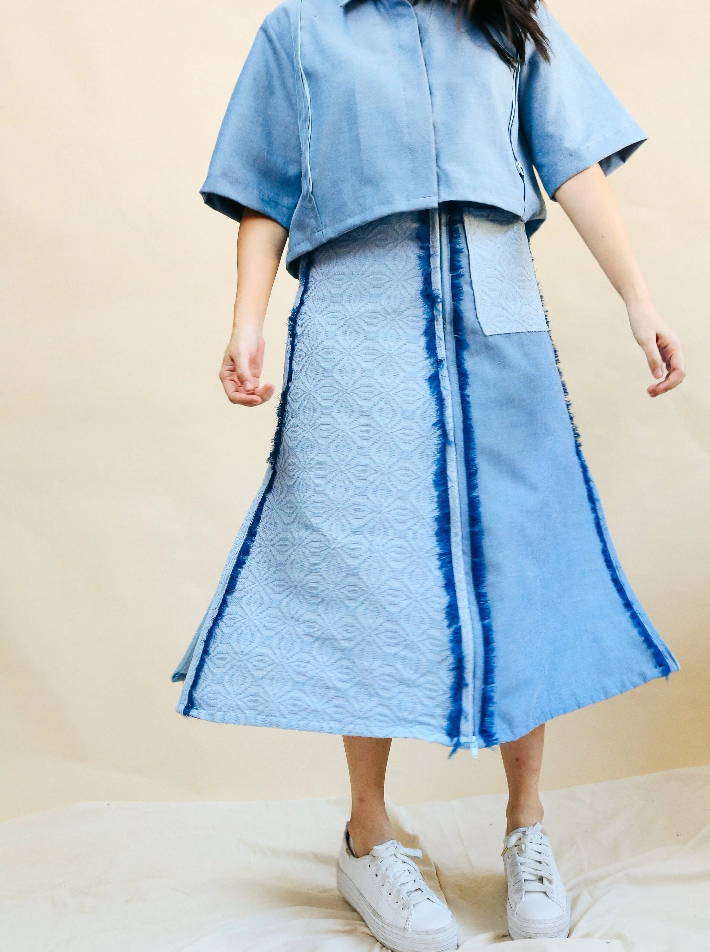 [Ready Today] 4-Way A-Line Skirt Chambray & Binetwagan