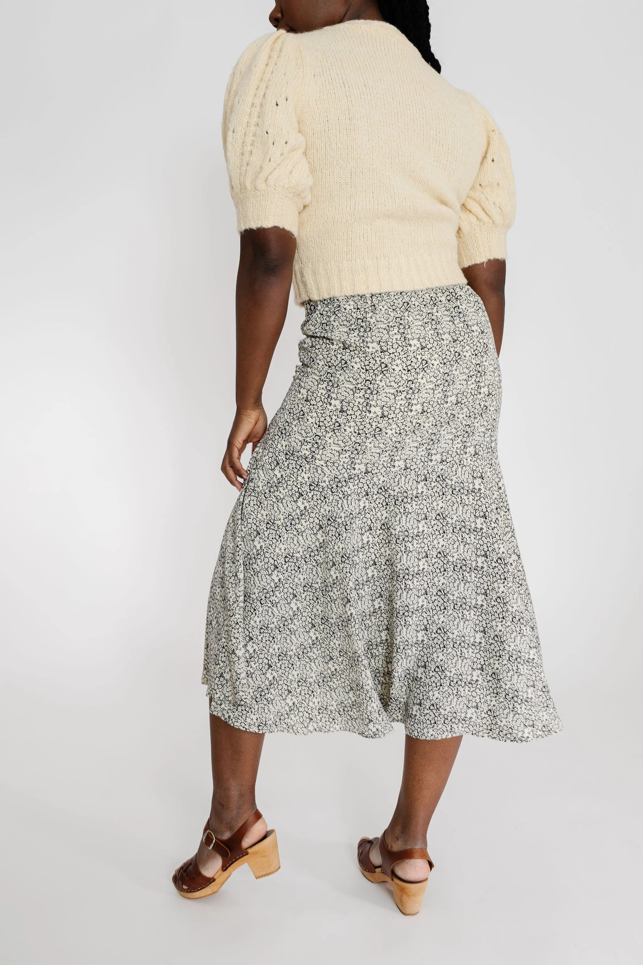 Ronnie Skirt in Black/White Floral